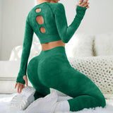 Cut-out Long Sleeve Crop Top