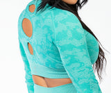 Cut-out Long Sleeve Crop Top