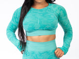 Cut-out Long Sleeve Crop Top