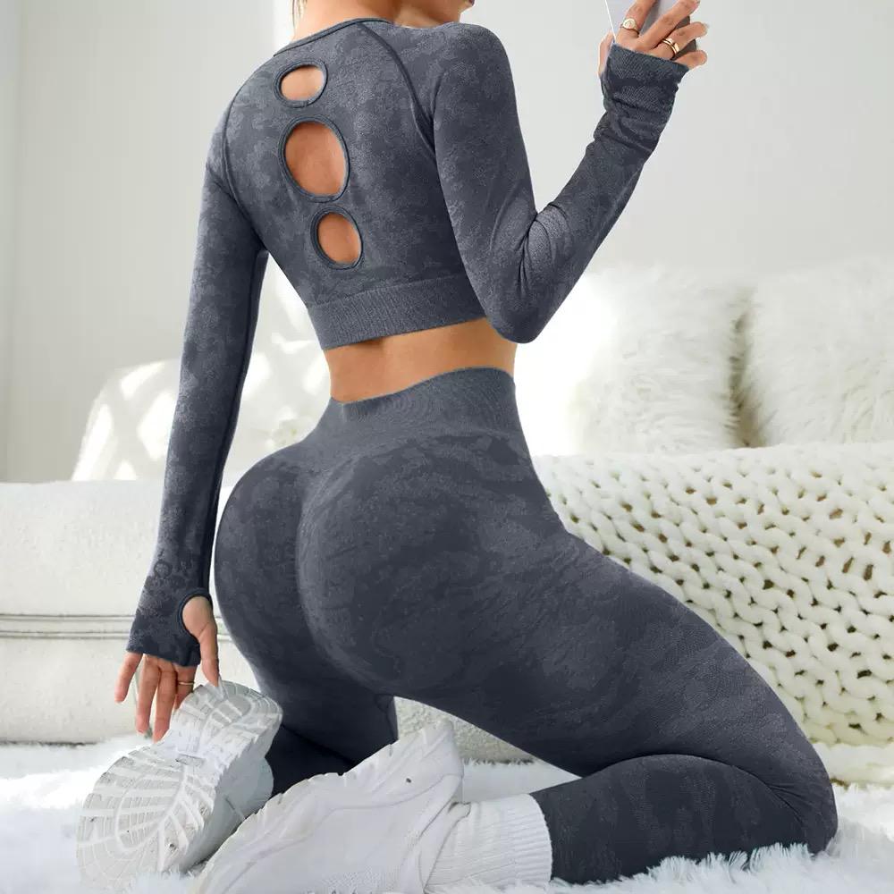 Cut-out Long Sleeve Crop Top