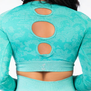 Cut-out Long Sleeve Crop Top