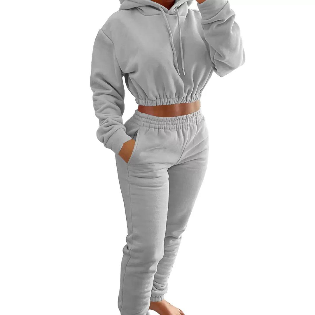 Elastic Waist Cropped Hoodie - Image 2