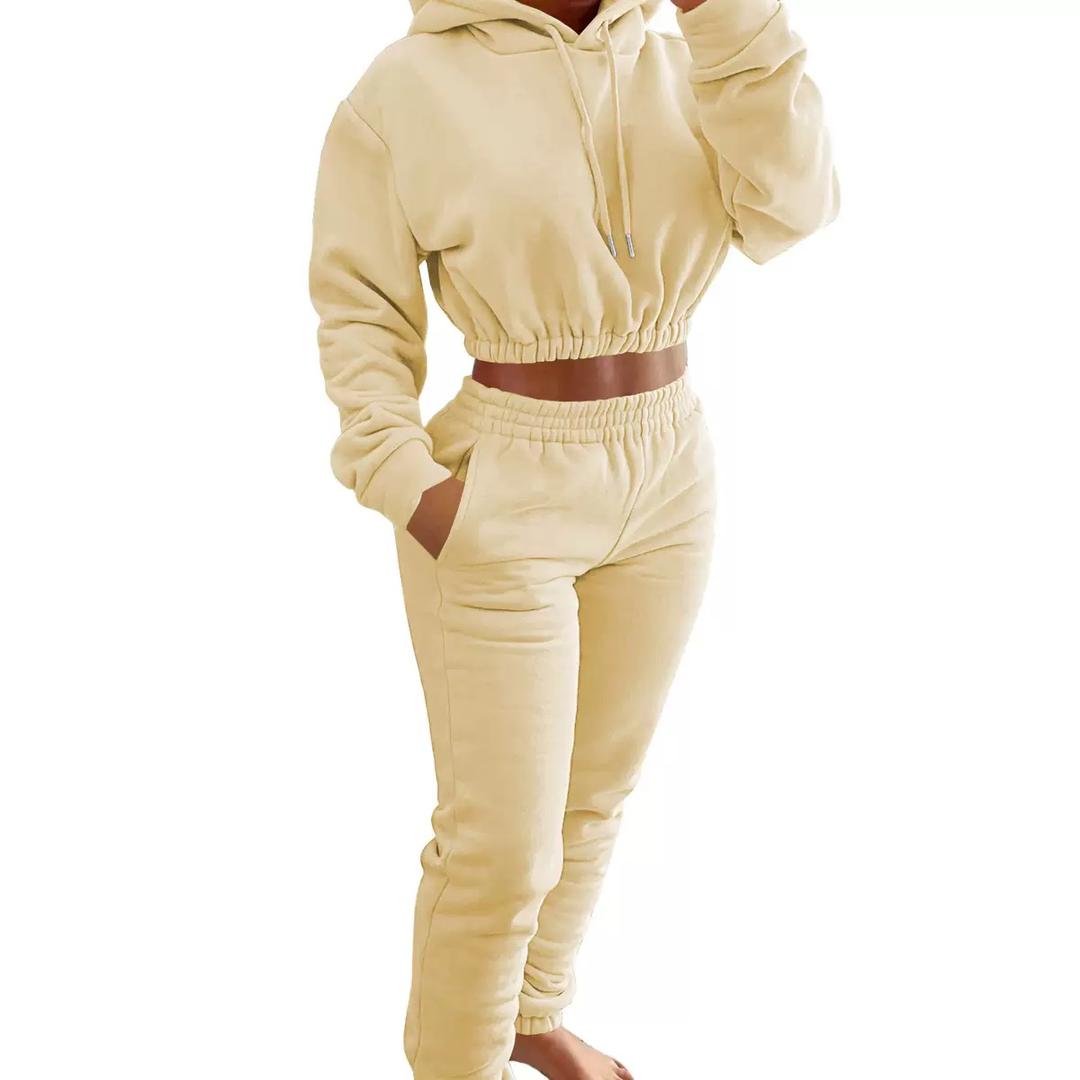 Elastic Waist Cropped Hoodie